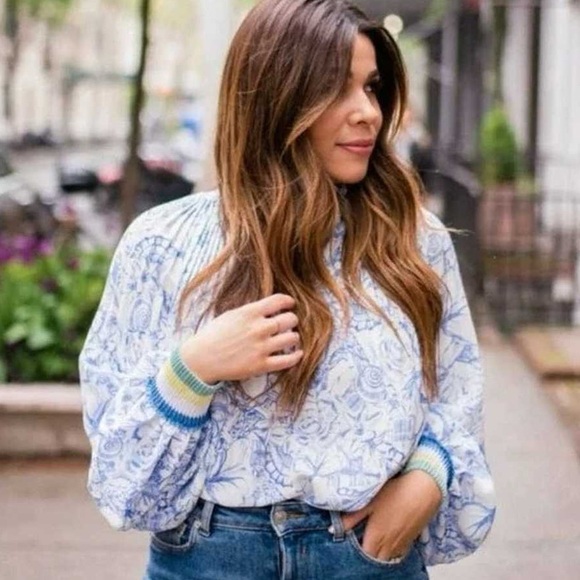 Womens Tibi Isa Toile Cropped Edwardian Top - Picture 2 of 7